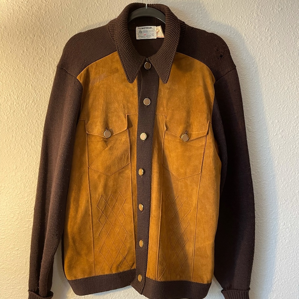 Tundra Vintage Suede and Wool Button-Up Jacket